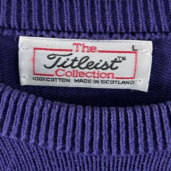 Titleist Collection Made in Scotland Purple Vintage Sweater Sz Large - Picture 7 of 13